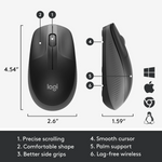 Logitech M190 Full Size Wireless Mouse - Grey