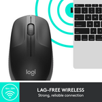Logitech M190 Full Size Wireless Mouse - Grey