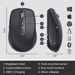 Logitech MX Anywhere 3S Wireless & Bluetooth Mouse - Graphite