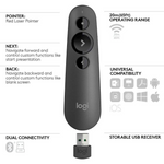 Logitech R500s Laser Presentation Pointer Remote - Graphite