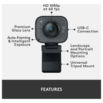 Logitech STREAMCAM for Creators FHD USB-C - Graphite