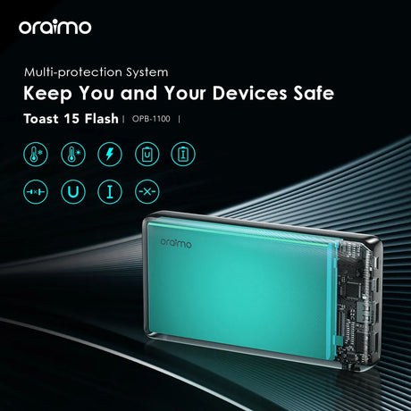 Oraimo 15W 10000mAh Fast Charging Power Bank - OPB-1100D