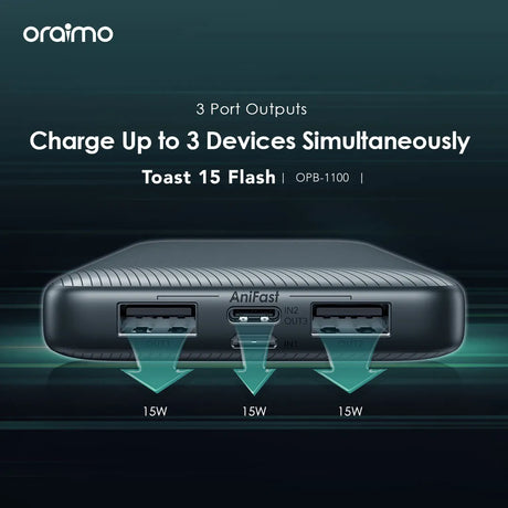 Oraimo 15W 10000mAh Fast Charging Power Bank - OPB-1100D