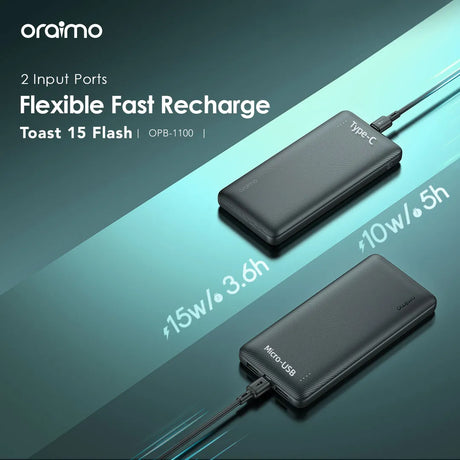Oraimo 15W 10000mAh Fast Charging Power Bank - OPB-1100D
