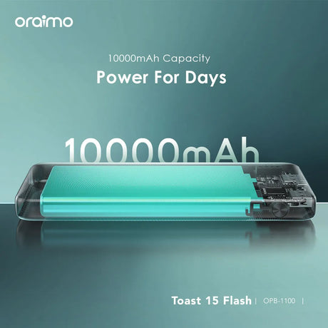 Oraimo 15W 10000mAh Fast Charging Power Bank - OPB-1100D