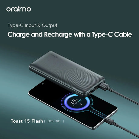Oraimo 15W 10000mAh Fast Charging Power Bank - OPB-1100D