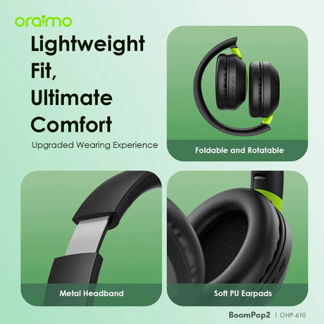 Oraimo BoomPop 2 ENC Over-Ear Wireless Headphones – OHP-610