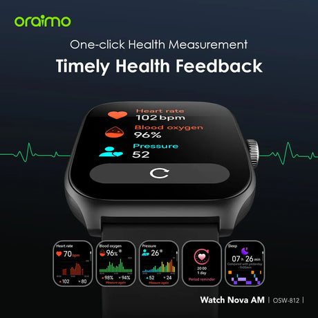 Oraimo Nova AM Smart Watch with 2.01″ AMOLED Display - OSW-812