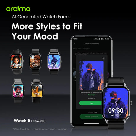 Oraimo Smart Watch 5 with 2.01″ HD Display - OSW-805