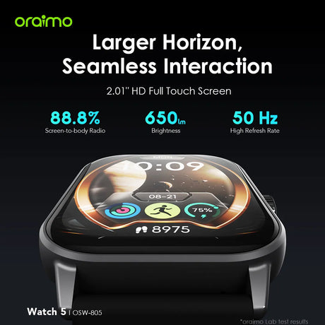 Oraimo Smart Watch 5 with 2.01″ HD Display - OSW-805