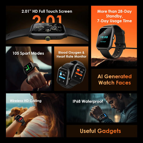 Oraimo Smart Watch 5 Lite with 2.01″ HD Display - OSW-804