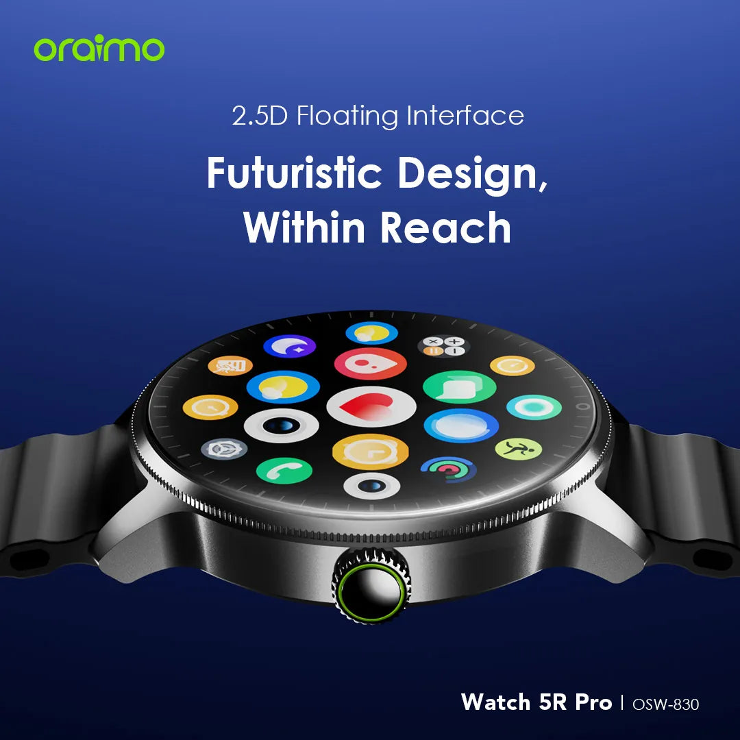 Oraimo Watch 5R Pro 1.43″ AMOLED 2.5D Smart Watch – OSW-830