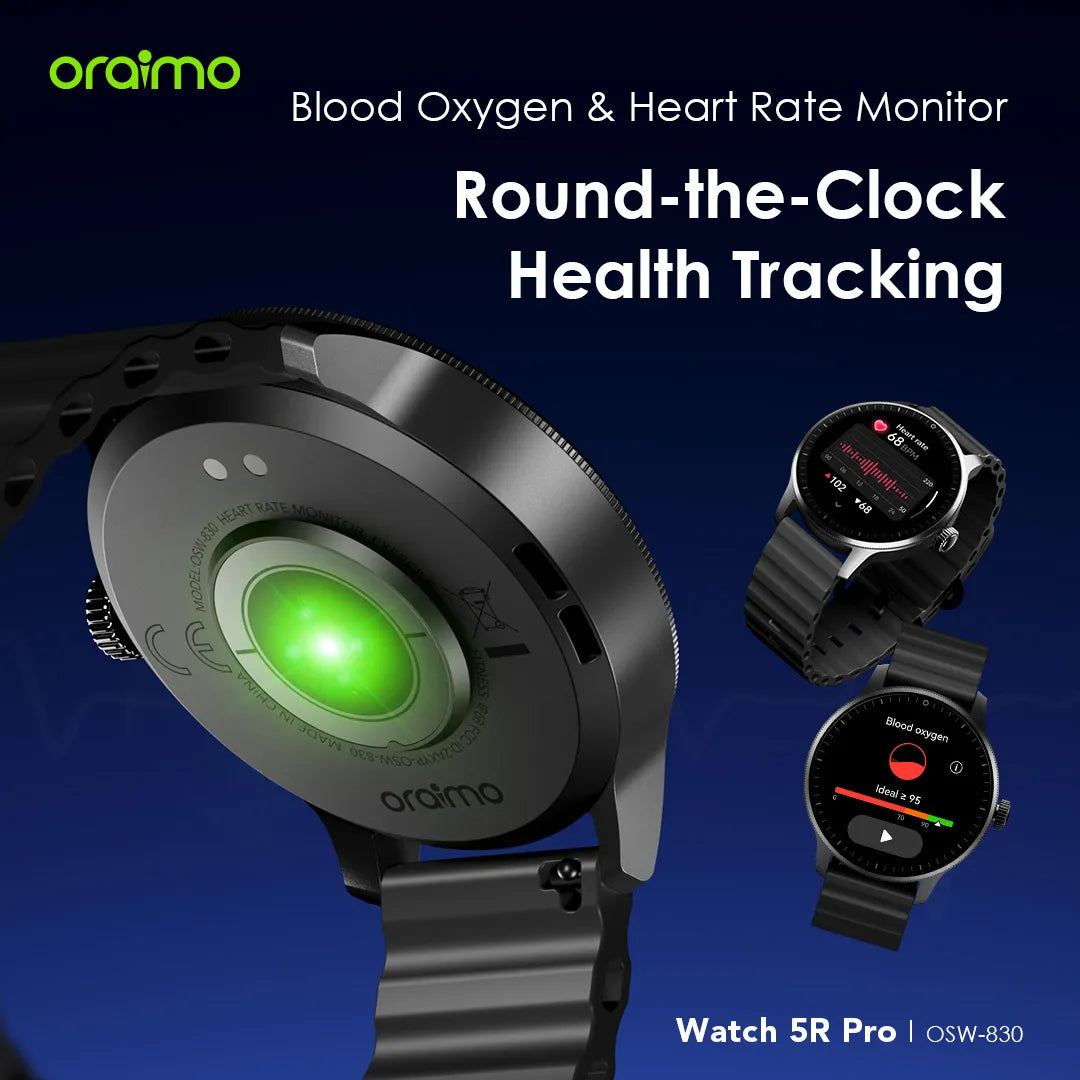 Oraimo Watch 5R Pro 1.43″ AMOLED 2.5D Smart Watch – OSW-830