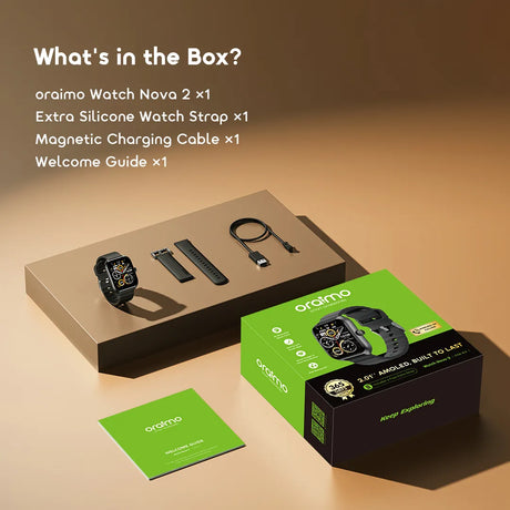 Oraimo Watch Nova 2 2.01″ AMOLED IP68 Curved Touchscreen SmartWatch – OSW-814