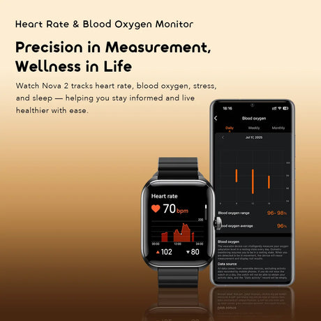 Oraimo Watch Nova 2 2.01″ AMOLED IP68 Curved Touchscreen SmartWatch – OSW-814