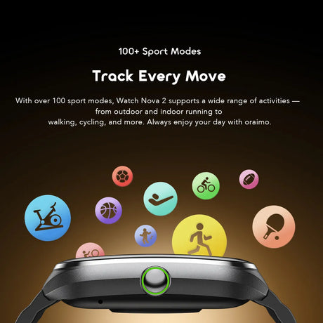 Oraimo Watch Nova 2 2.01″ AMOLED IP68 Curved Touchscreen SmartWatch – OSW-814