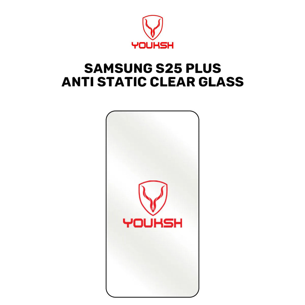 Youksh Samsung Galaxy S25 Plus Anti-Static Clear Glass Protector