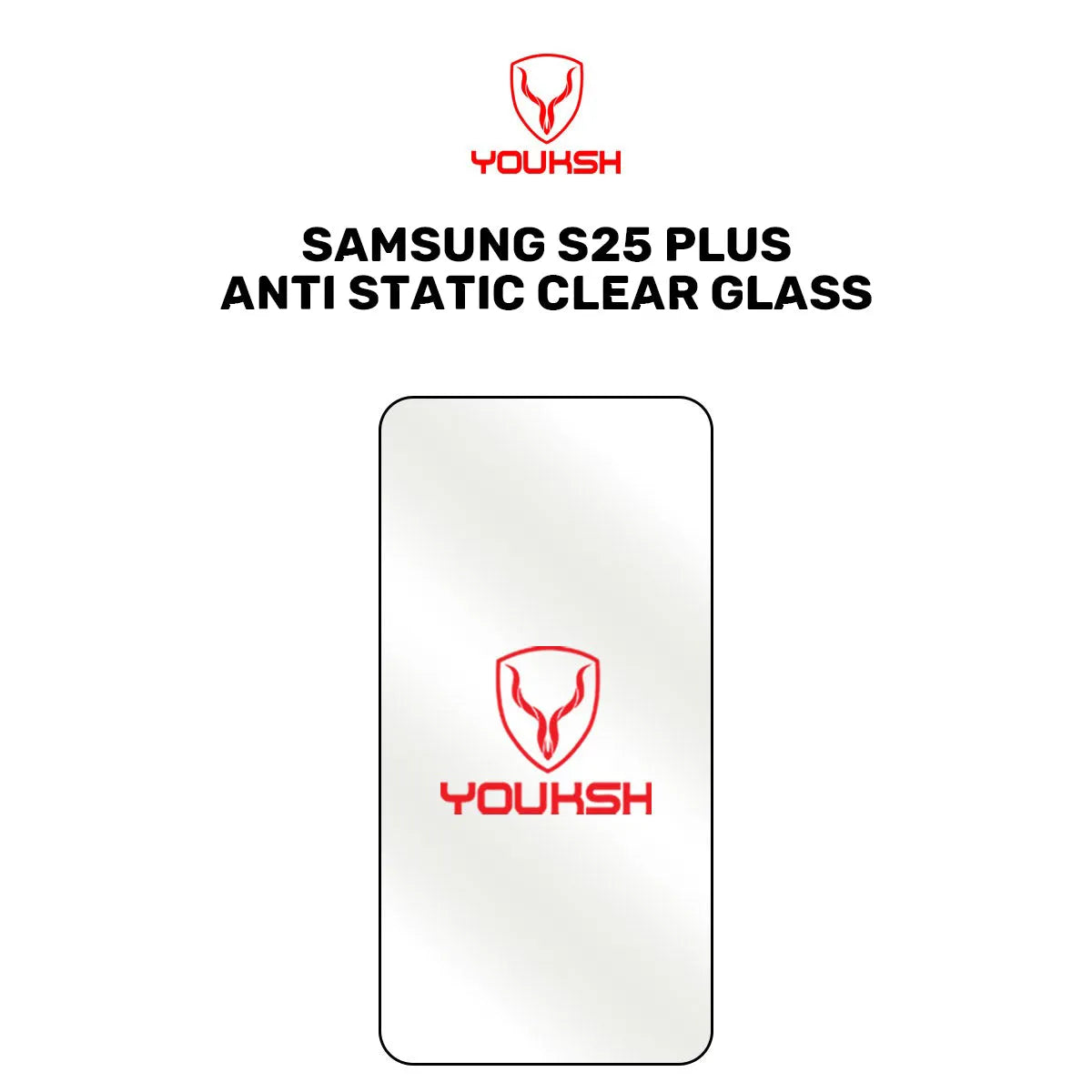 Youksh Samsung Galaxy S25 Plus Anti-Static Clear Glass Protector