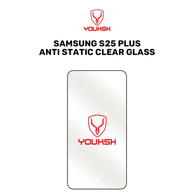 Youksh Samsung Galaxy S25 Plus Anti-Static Clear Glass Protector