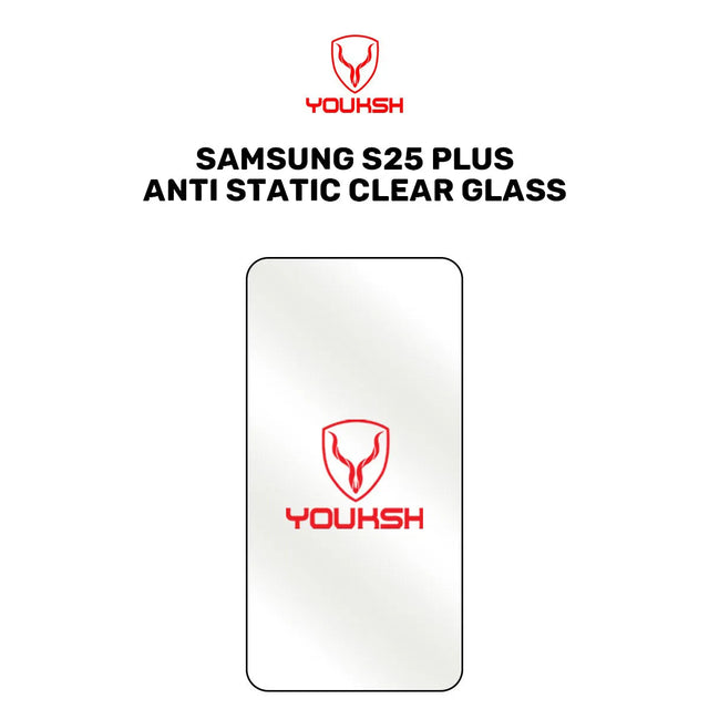 Youksh Samsung Galaxy S25 Plus Anti-Static Clear Glass Protector
