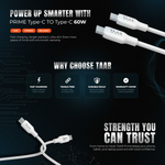 Taar Prime USB-C to USB-C Cable (6 ft , 60W) - view 3