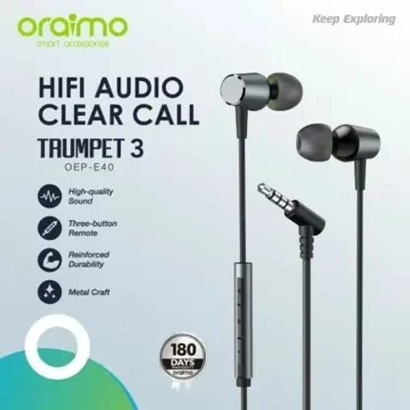 Oraimo Trumpet 3 HIFI Audio In Ear Earphone – OEP-E40
