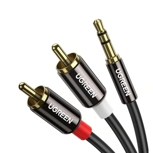 Ugreen 10590 Aux Audio 3.5mm to Rca Cable HiFi Sound – 3 Meter