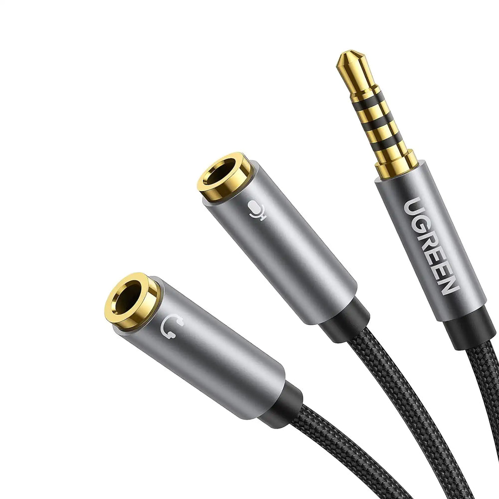 UGREEN 30619 Headphone Splitter 3.5mm 2 Female to 1 Male Mic and Audio Y Splitter