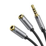 UGREEN 30619 Headphone Splitter 3.5mm 2 Female to 1 Male Mic and Audio Y Splitter