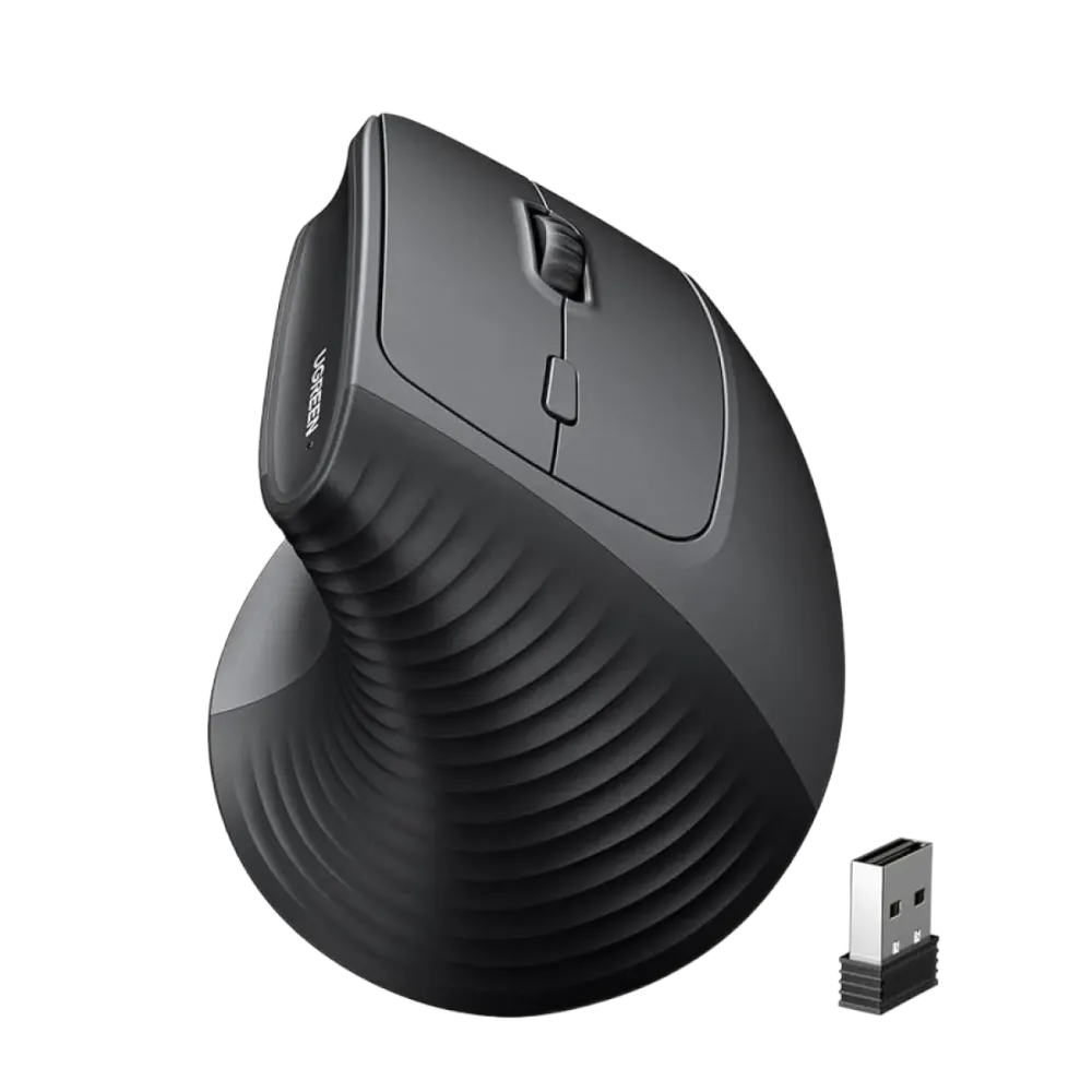 UGREEN Ergonomic Mouse Wireless Bluetooth Vertical Mouse Dual Mode (BT 5.4 & USB 2.4G) – 65042