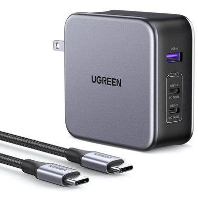 UGREEN Nexode 140W USB-C GaN Charger-3 Ports Wall Charger – 90548