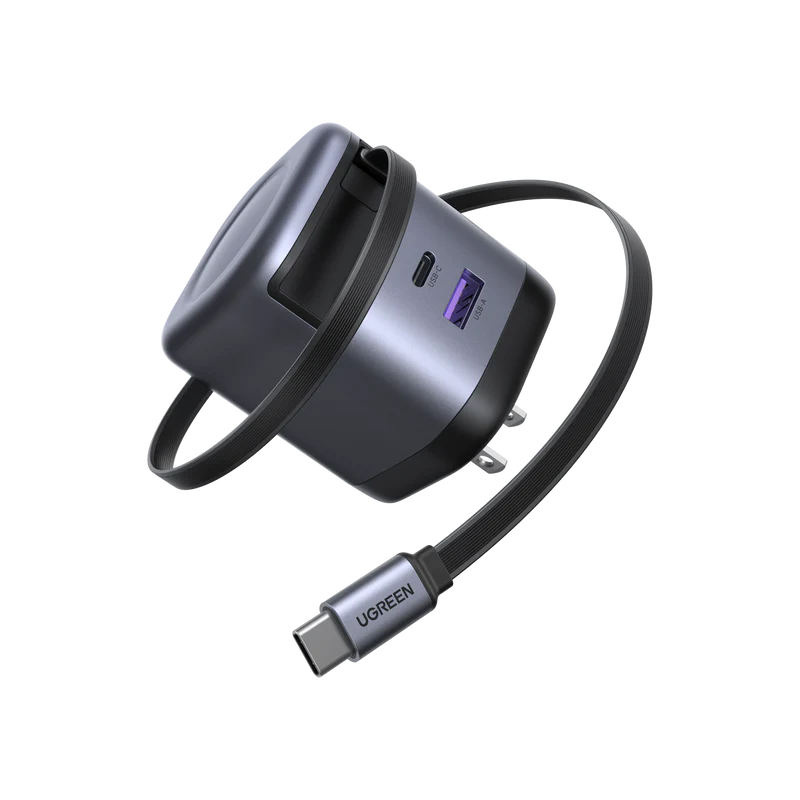 Ugreen Nexode 65W Charger with Retractable USB-C Cable – 65239
