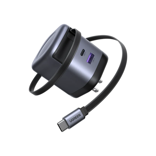 Ugreen Nexode 65W Charger with Retractable USB-C Cable – 65239