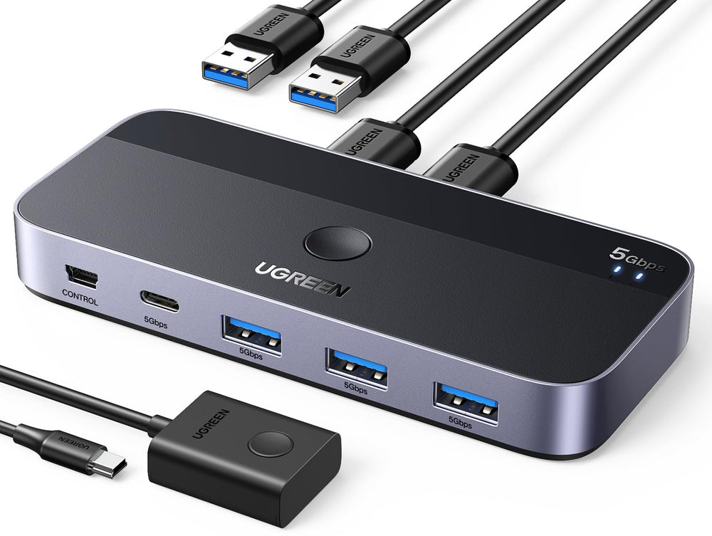 Ugreen Usb 3.0 4-Port Switch With 2 Pack Usb Male Cable – 15705
