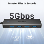 UGREEN USB 3.0 Hub 4 Ports USB A Splitter Ultra-Slim USB Expander – 25851