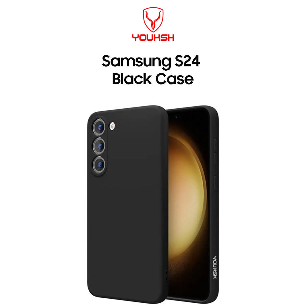 Youksh Samsung Galaxy S24 Black Silicone Case