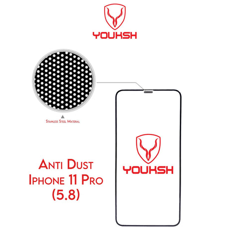 Youksh iPhone 11 Pro Anti-Dust Tempered Glass Screen Protector