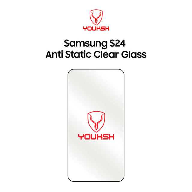 Youksh Samsung Galaxy S24 Anti Static Clear Tempered Glass Protector