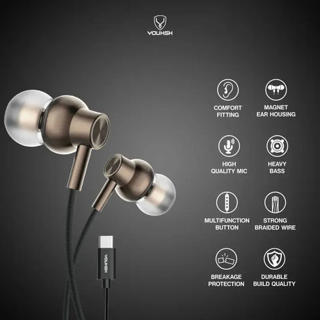 Youksh YK-804 Type C Wired Handsfree - Price in Pakistan - Official Warranty